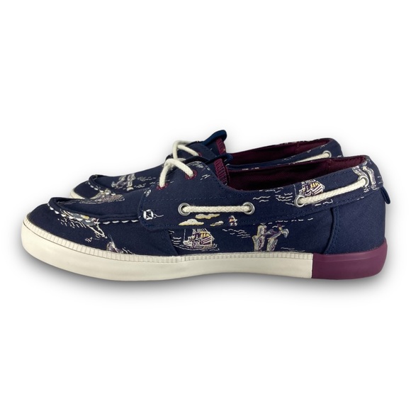Timberland Newport Bay Canvas Oxford Boat Shoes A15N6 Navy Blue Purple Women 9 - Picture 4 of 10